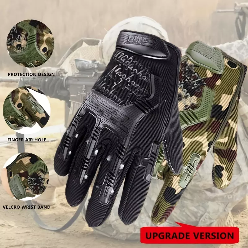 Upgrade Version Tactical Military Gloves Man's Airsoft Special Forces Training Fighting Gloves Outdoor Anti Skid Camouflage Gloves
